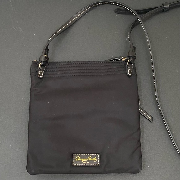 DOONEY & BOURKE North South Triple Zip Black Nylon Embroidered Duck Crossbody - Picture 4 of 15